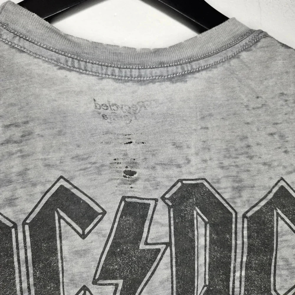 Recycled Karma Distressed Burn Out AC / DC Band Tee Graphis short sleeve XSmall​ - Picture 5 of 6